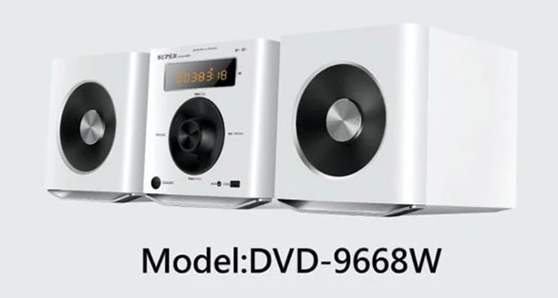 Super 藍牙DVD組合音響 2.0 Stereo Speaker - Usb+Bluetooth (White) #DVD-9668W