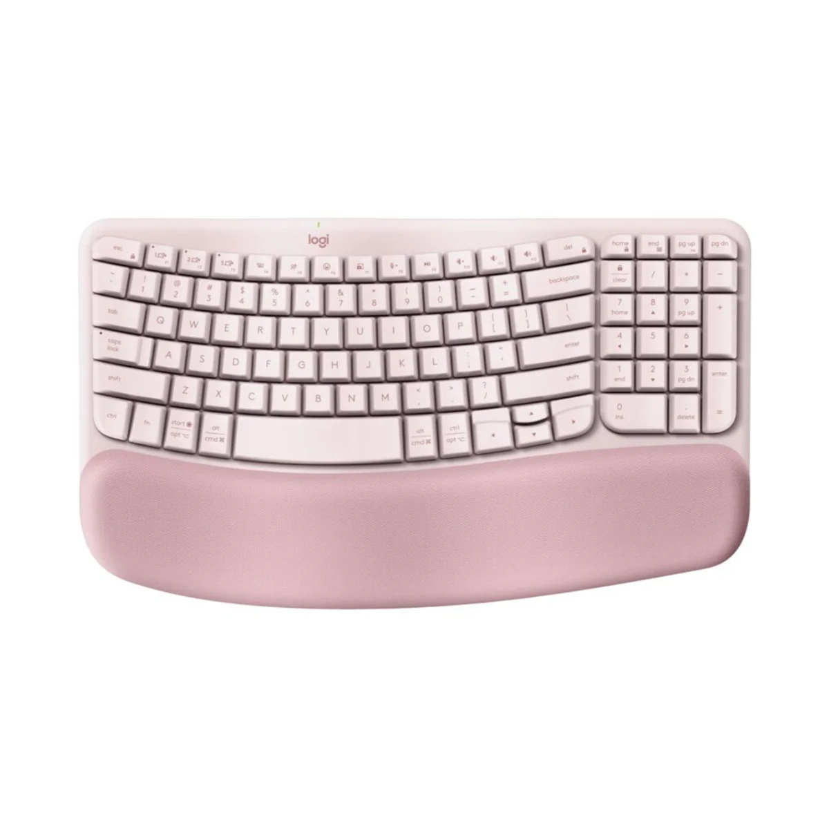 Logitech WaveKeys Ergonomic English Wireless Keyboard - Usb+BT (Rose) #920-012514