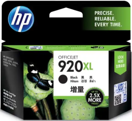 HP 920XL High Yield Black Original Ink Cartridge #CD975AA