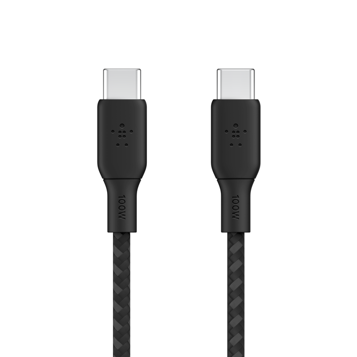 Belkin Charge-Braided 6.6ft/2metre Type-C to Type-C Usb Cable PD (100W) (Black) #CAb014bT2MbK