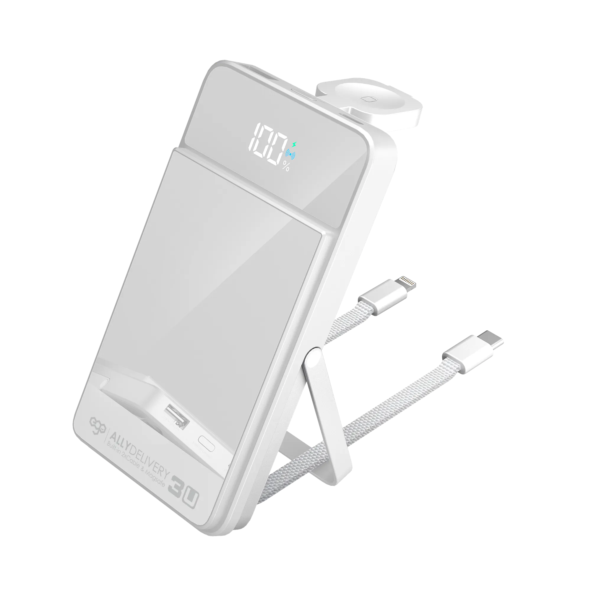 Ego AllyDelivery 3U 12000mAh  6合1 無線磁吸行動電源 (白色) #AD3u-white