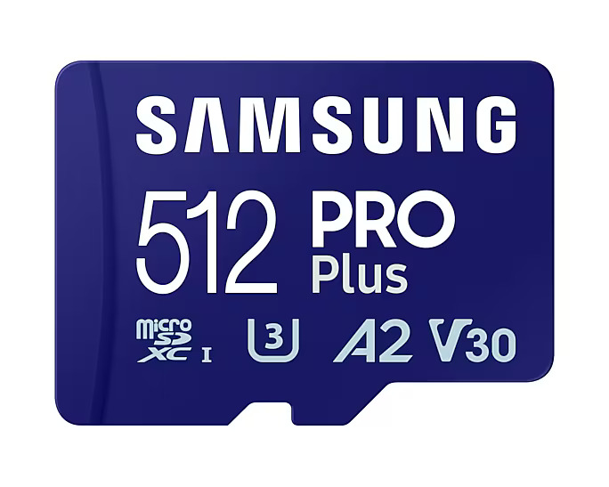 Samsung Pro Plus (4K) 512Gb U3 A2 V30 MicroSDXC  w/Adapter 記憶卡 #MB-MD512SA