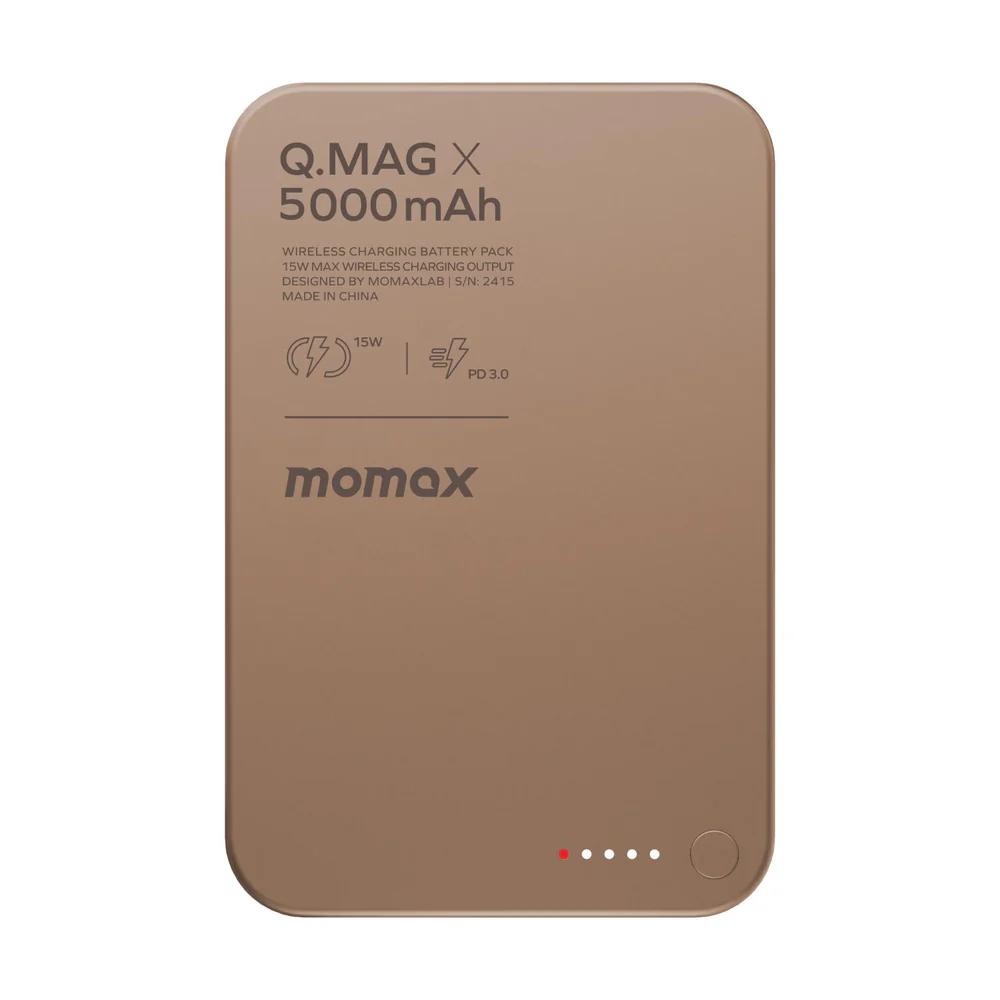 MOMAX Q.Mag X 5000mAh 超薄磁吸流動電源 - 第二代 (砂岩) #IP116AL2