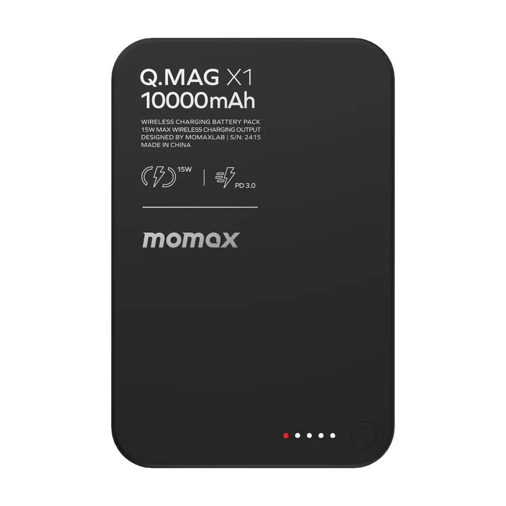 MOMAX Q.Mag X1 10000mAh Magnetic Power Bank Black #IP117AD