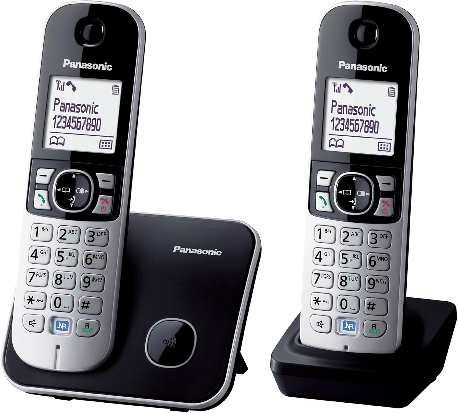 Panasonic KX-Tg6812 1.8" LCD 2-Handset Cordless DECT Phone (Black) #KX-Tg6812HKb