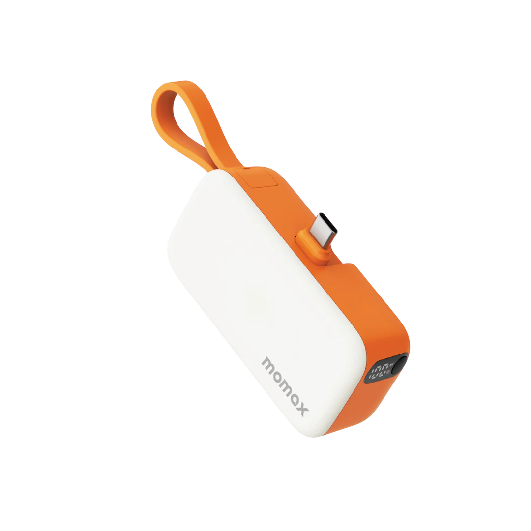 MOMAX 1-Power_Mini PD3.0 20W 5000mAh Power Bank w/Type-C Cable Orange #iP130m