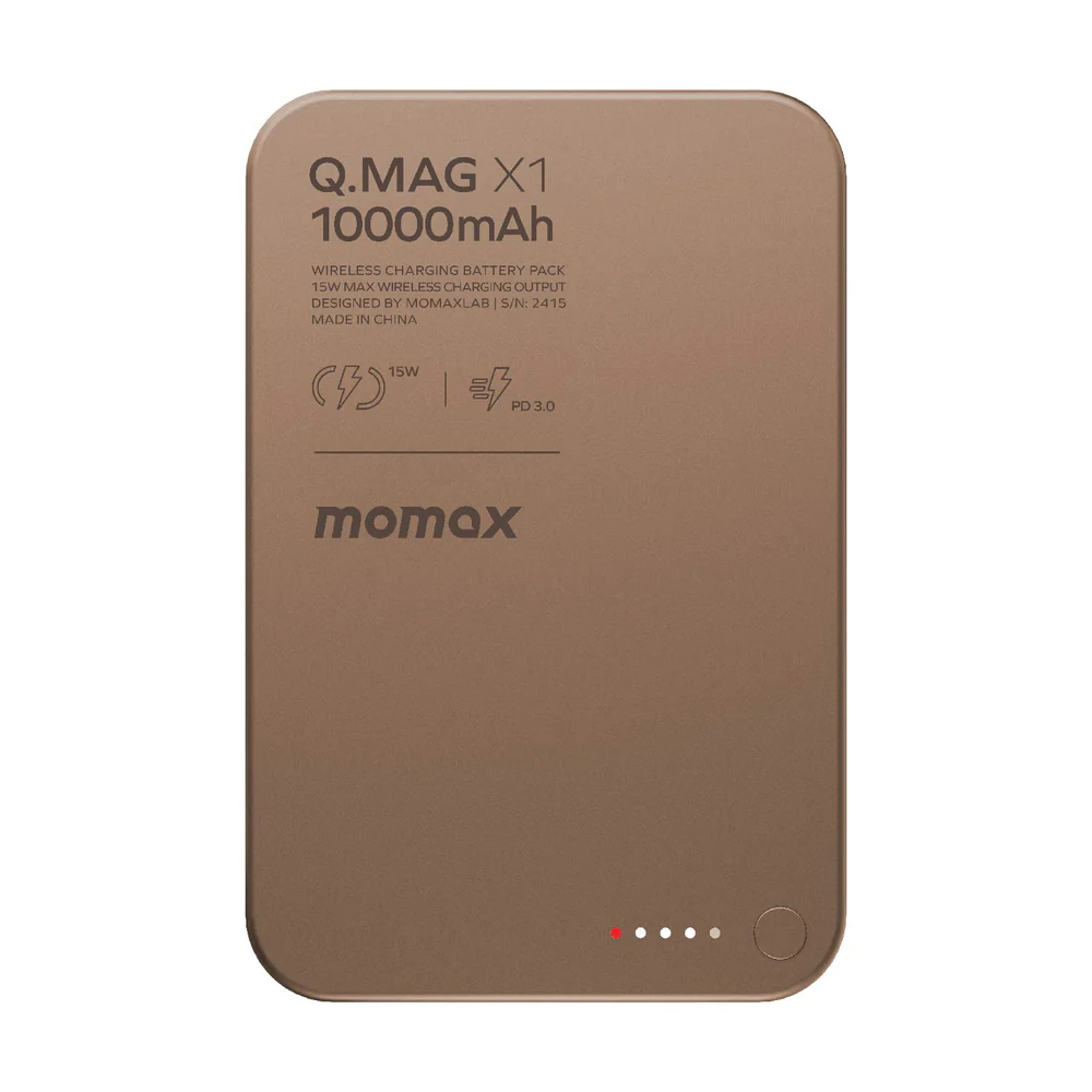 MOMAX Q.Mag X1 10000mAh 超薄磁吸行動電源 (砂岩) #IP117AL2