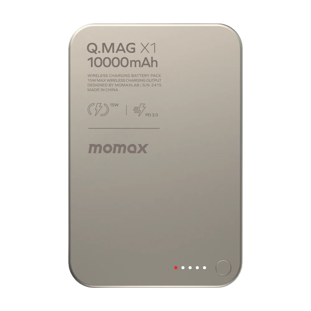 MOMAX Q.Mag X1 10000mAh Magnetic Power Bank Titanium #IP117AE