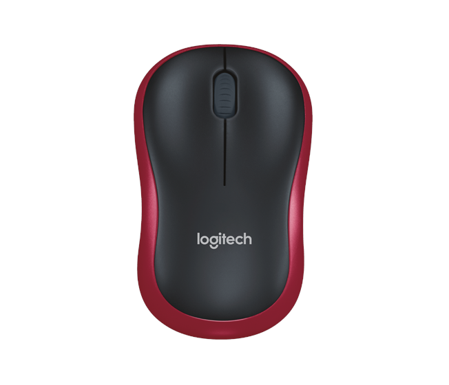 Logitech M185 Optical Cordless Mouse (Red)