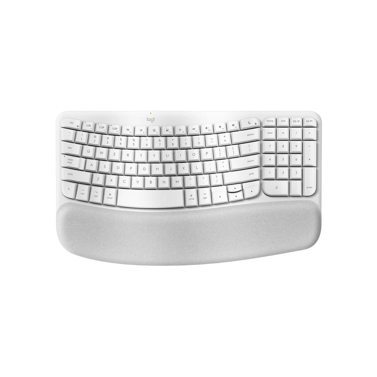 Logitech WaveKeys Ergonomic English Wireless Keyboard - Usb+BT (OffWhite) #920-012282