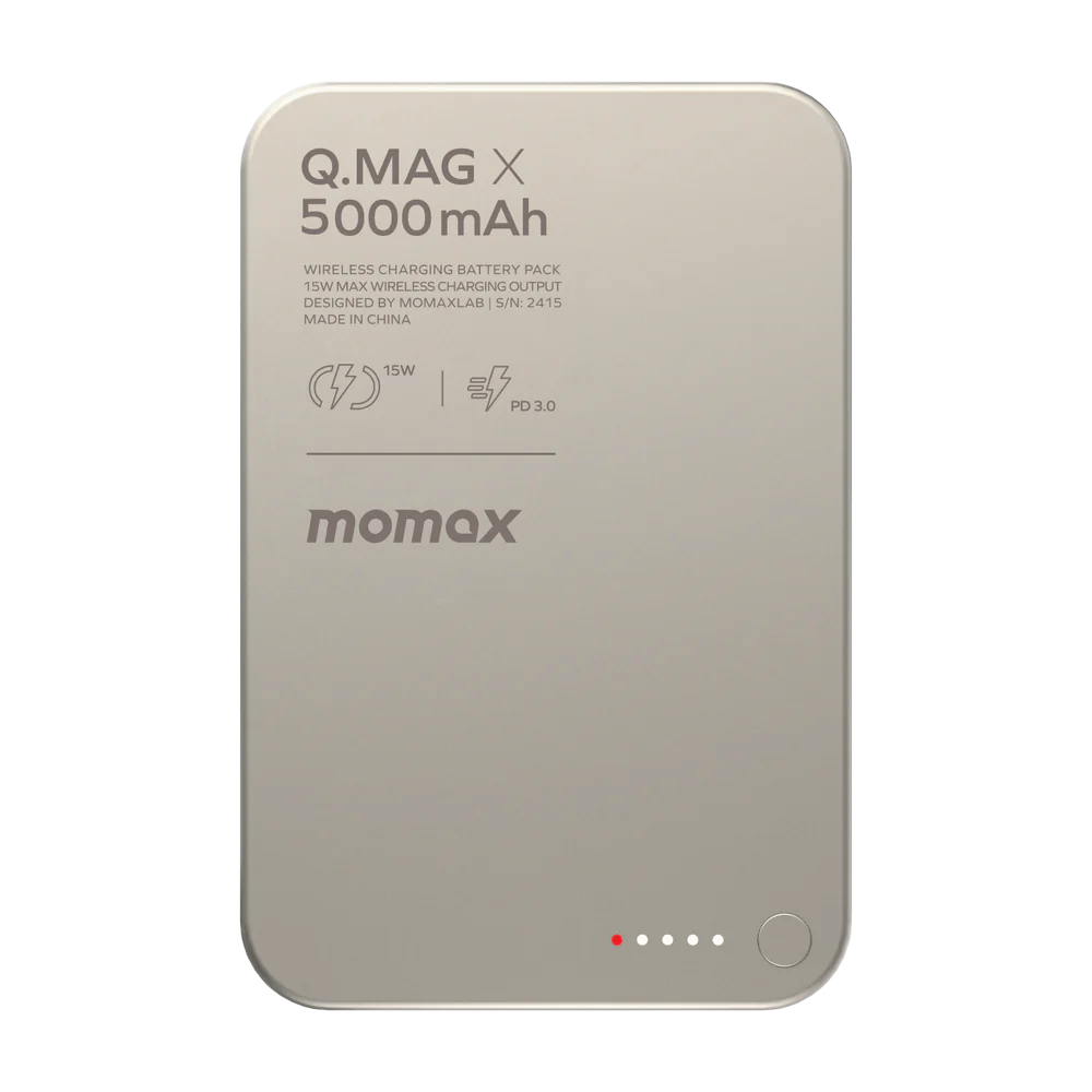 MOMAX Q.Mag X 5000mAh Magnetic Power Bank Titanium #IP116AE