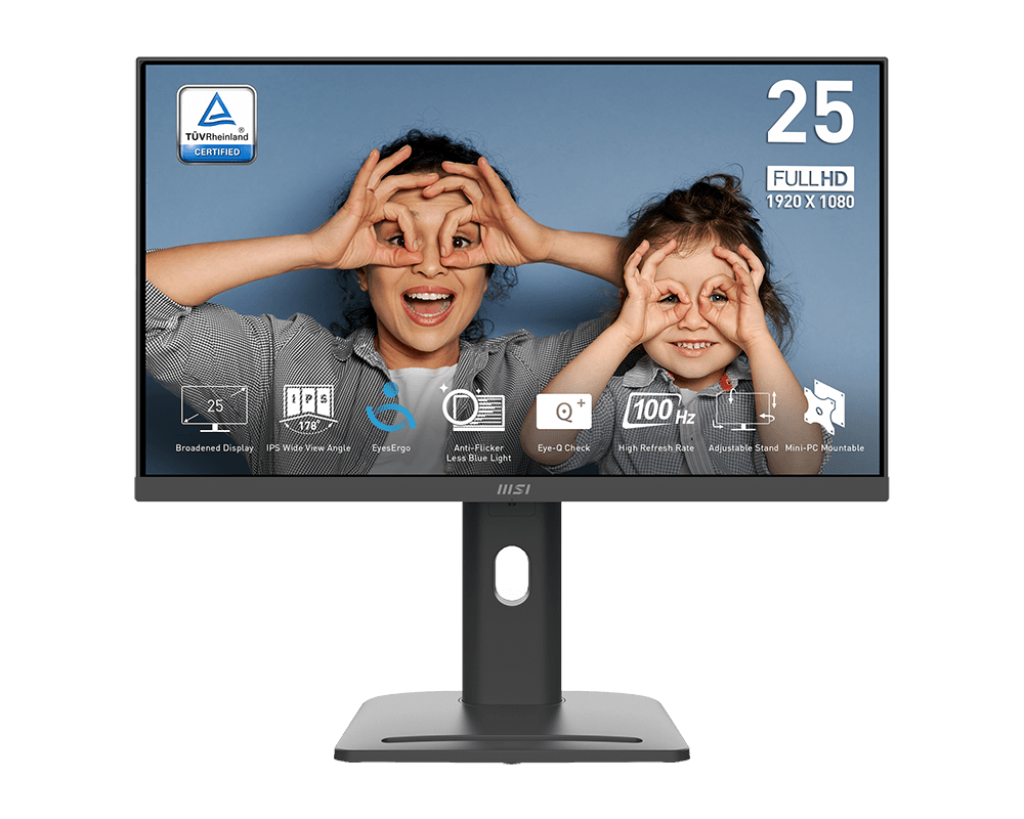 MSI Pro MP253P 25"(24.5",wide) FHD LED Panel w/VGA+HDMI+DisplayPort ,Speaker ,THSP (Black) #MO-MP253P