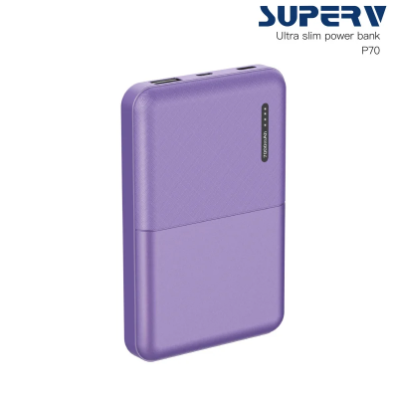 SuperV P70 7000mAh Ultra Slim Power Bank (Purple) #P70-PP