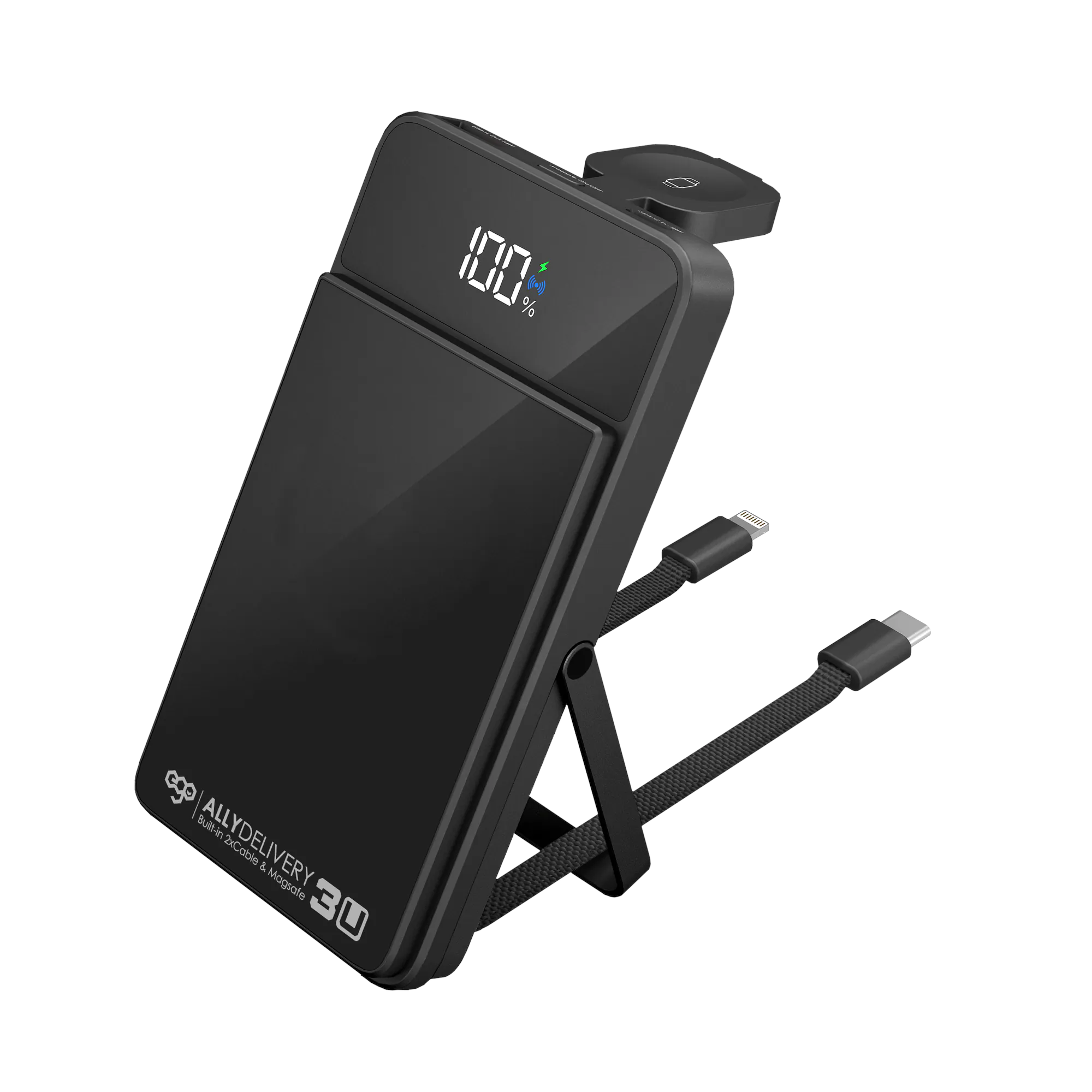 Ego AllyDelivery 3U 12000mAh  6合1 無線磁吸行動電源 (黑色) #AD3u-12black