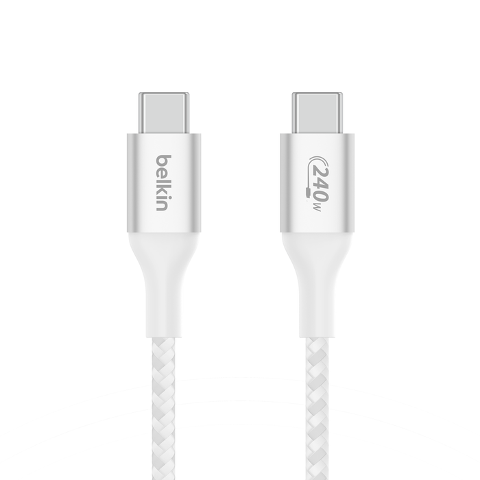 Belkin BoostCharge 3ft/1metre Type-C to Type-C Usb Cable PD (240W) (White) #CAb015bT1MWH