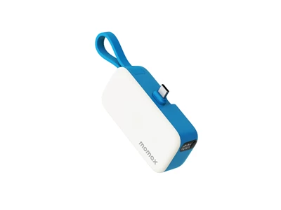MOMAX 1-Power_Mini PD3.0 20W 5000mAh Power Bank w/Type-C Cable Blue #iP130b (CCC)