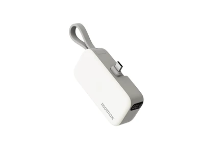 MOMAX 1-Power_Mini PD3.0 20W 5000mAh Power Bank w/Type-C Cable White #iP130w (CCC)