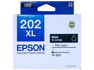 Epson 202XL Black Ink Cartridge (High Capacity) #C13T02g183