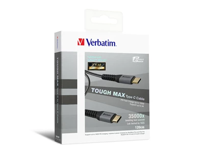 Verbatim Tough Max Type C to Type C PD Charge Cable 1.2m (Grey) #66065