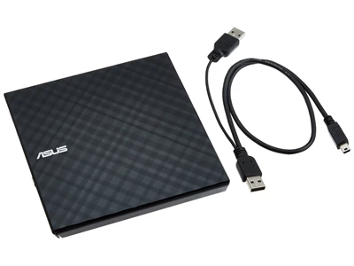 Wellent 偉倫| Asus SDRW-08D2S-U LITE 便攜式外置DVD 光碟機(黑色)