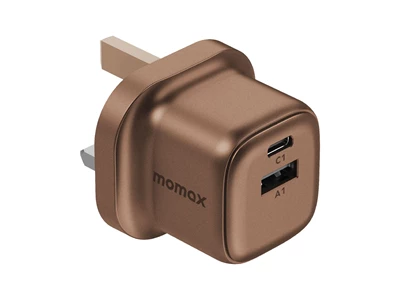 MOMAX 1-Charge GaN Usb Charger (30W, 2port, PD, Usb-A, TypeC, Sandstone) #UM71UKL2