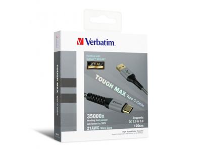 Verbatim Tough Max USB-C to USB-A 充電線 1.2米 (灰色) #65989