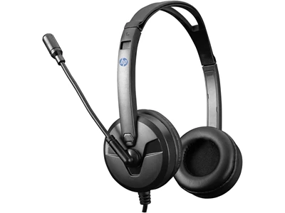 HP DHE-8009 Stereo HeadPhone 3.5mm w/Mic for PCs (Black) #194R3AA
