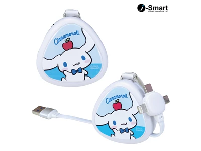 Sanrio Cinnamoroll Usb-A to Micro-Usb+Type-C+Lightning Cable w/Retractable #4711300