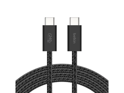 Belkin BoostCharge 1.5米 240W Usb-C to Usb-C 充電線 2件裝 (黑色) #CAb019qc05bK2PK