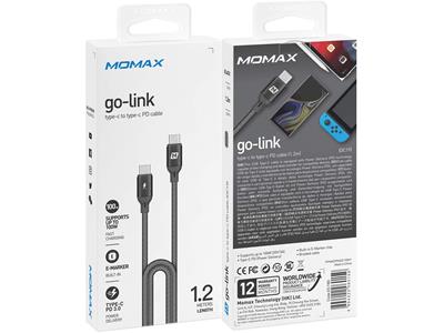 MOMAX Go Link Type-C to Type-C 100W PD 編織紋充電線 1.2米 (黑色) #DC19D