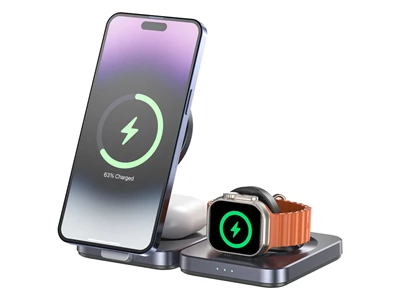 Unitek Qi2 可摺疊 3 合 1 磁吸無線充電座 #P1300AGY01