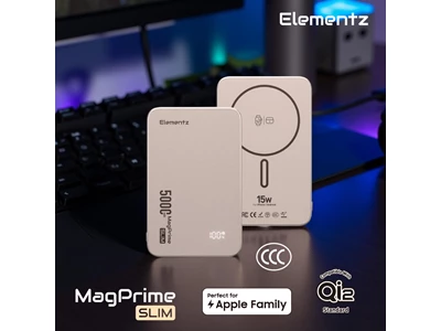 Elementz MagPrime Slim S5 5000mAh 無線磁吸行動電源 (金色) #PMP-S5(TT) (QR,CCC)