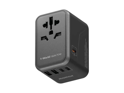 MOMAX 1-World GaN 70W 5位 (3C2A) 旅行充電插座 (黑色) #UA8AUKD