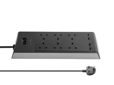 Targus SmartSurge6 2米 6位 總開關電源拖板連USB 充電 (黑色) #APs11AP