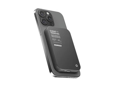 MOMAX Q.Mag X1 10000mAh 超薄無線磁吸行動電源 (黑色) #iP117AD (QR,CCC)