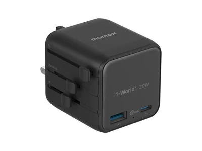 MOMAX 1-World2 2 位USB 旅行充電器 (黑色) #UA29UKD