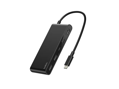 Belkin Connect MultiPort 7in1 Usb-C Hub w/HDMI , 2xUsb-A , Usb-C , PD (100W) , SD+microSD (Black) #AVC023fqBK