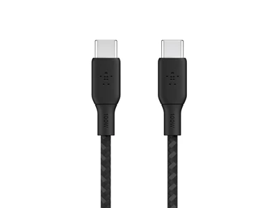 Belkin Charge-Braided 6.6ft/2metre Type-C to Type-C Usb Cable PD (100W) (Black) #CAb014bT2MbK