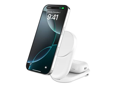 Belkin UltraCharge Qi2 25W 2合1 可折疊磁吸充電器 (白色) #WIZ039myWH