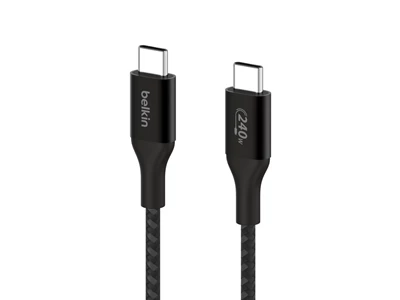 Belkin BoostCharge  6.6ft/2metre Type-C to Type-C Usb Cable PD (240W) (Black) #CAB015bt2MBK