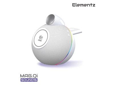 Elementz Qi2.2 25W 無線磁吸充電藍牙喇叭 (白色) #FC-S16(WH)