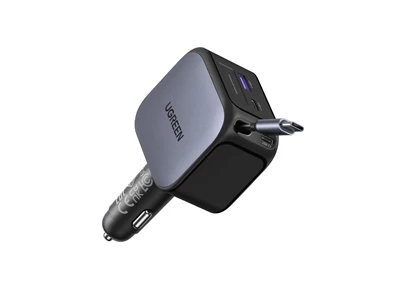 Ugreen Nexode 145W 3位車用充電器連伸縮USB-C線 #55910b