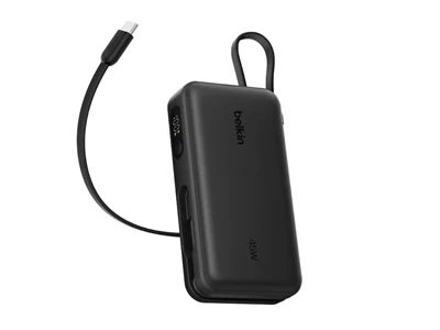 Belkin UltraCharge 10000mAh 45W 行動電源連充電線 (黑色) #BPB035QCBK (QR,CCC)