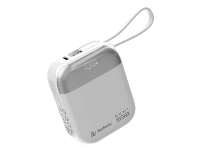 Hedonic Semi SSB PD3.0 20W 10000mAh 連USB-C & Lightning 充電線行動電源 (白色) #81089 (QR,CCC)