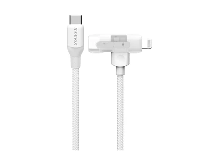 MOMAX 1-Link Flow Duo 2-in-1 USB-C to Lightning 充電線 (1.5米) (白色) #DL56W
