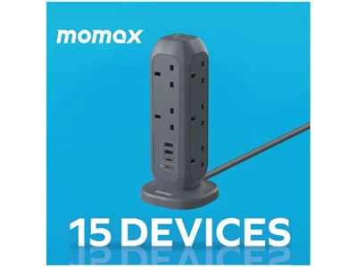 MOMAX OnePlug PD20W 2米 2A2C 11位拖板 (黑色) #Us11UKE