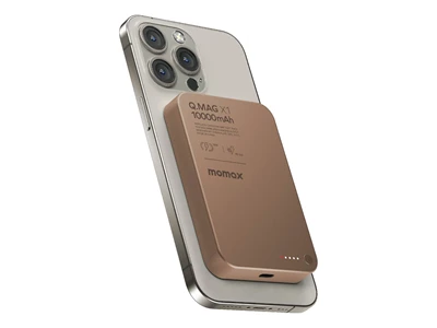 MOMAX Q.Mag X1 10000mAh 超薄無線磁吸行動電源 (砂岩) #iP117AL2 (QR,CCC)