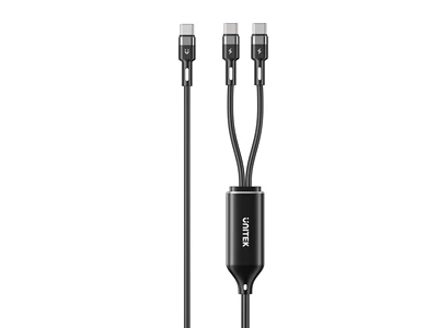 Unitek 1.8米 1出2 USB-C 充電線 PD100W #C14146ABK01-1.8M