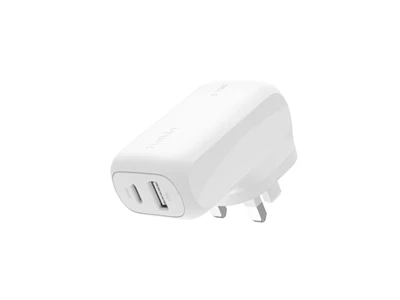Belkin BoostCharge-Pro GaN Usb Charger (42W, 2port, PD, USB-A, TypeC, White) #WCB009myWH