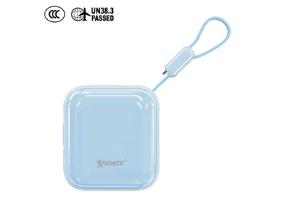 XPower Ultra Pocket 10000mAh 行動電源 w/Lightning+Usb-C 2port (藍色) #F1103-BL (QR, CCC)